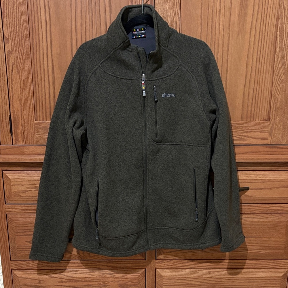 Sherpa Men's Forest Green Fleece Jacket